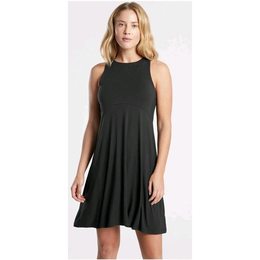 Athleta Santorini Thera Lightweight Summer Activewear Dress Black Size MP